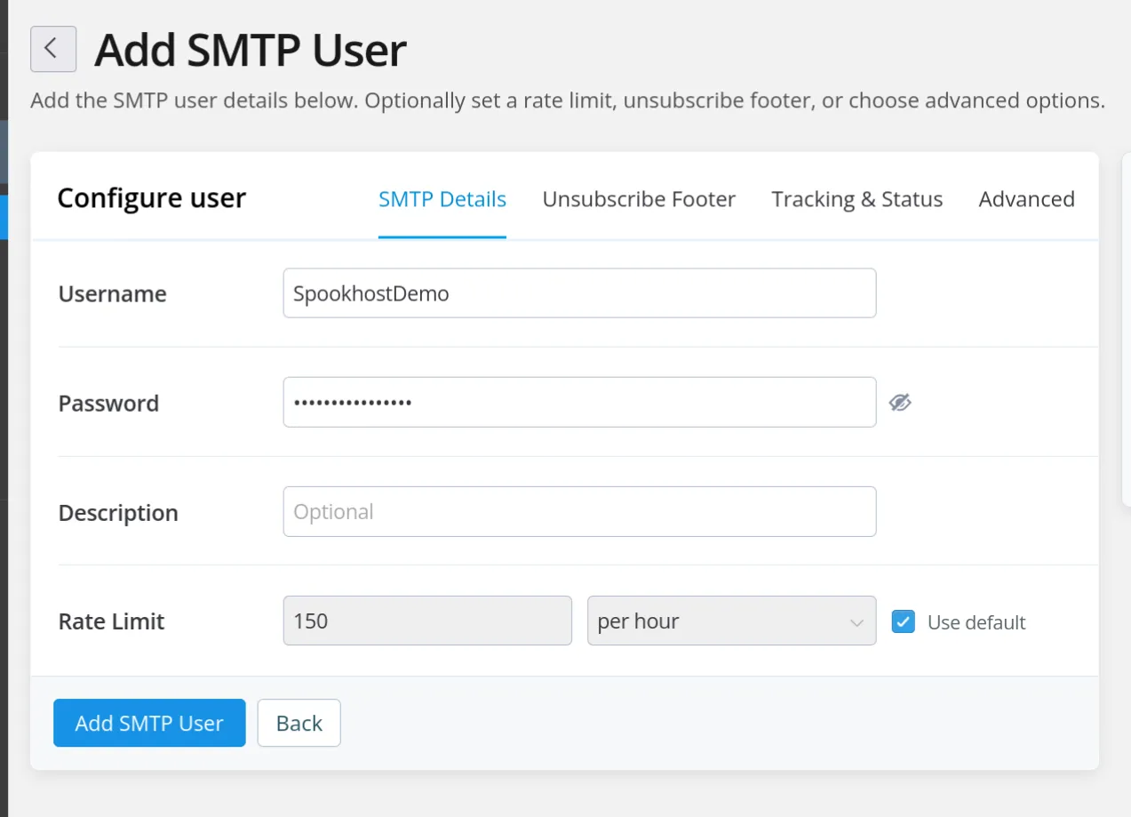 Configure SMTP User