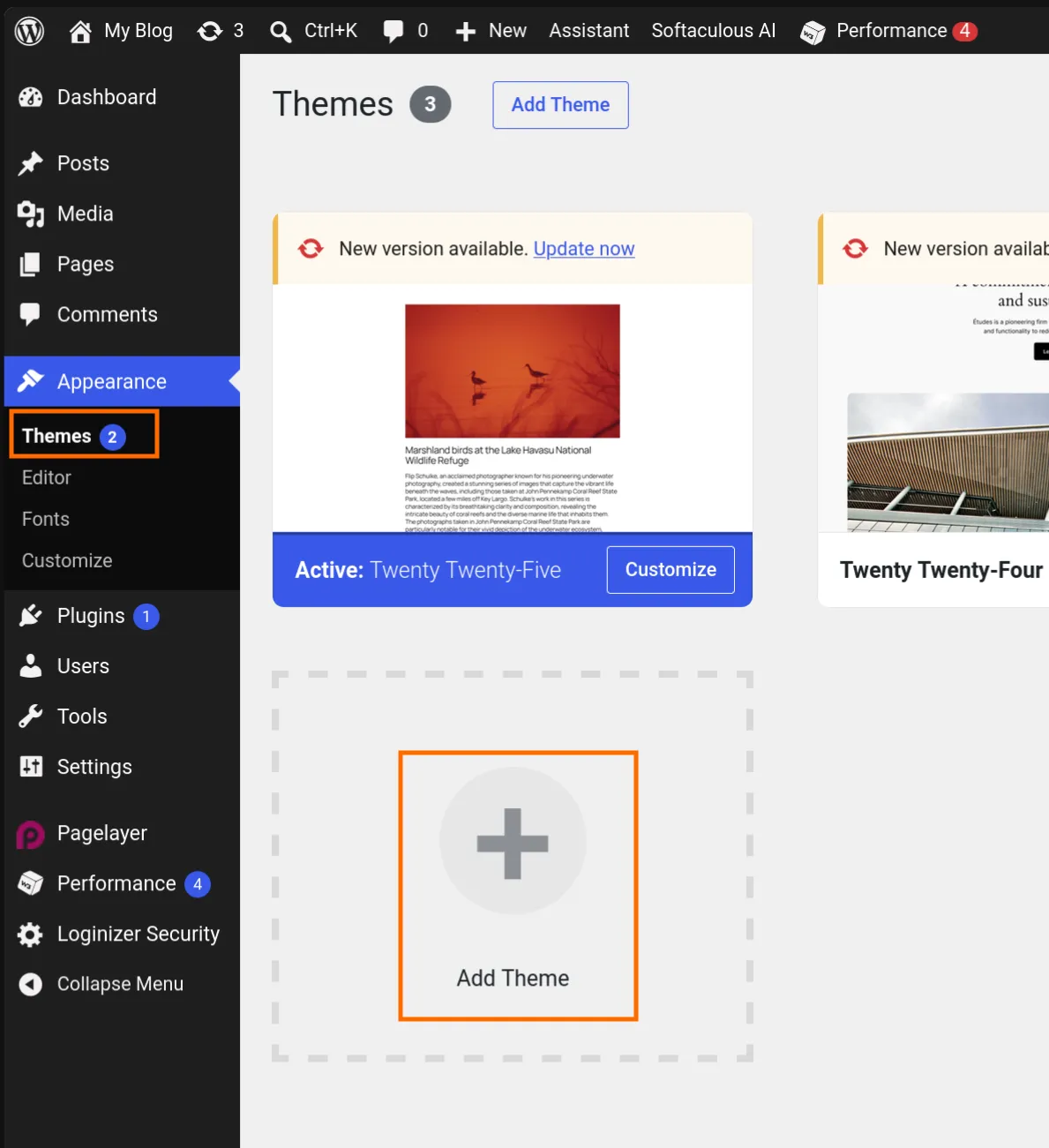 Adding WordPress Theme